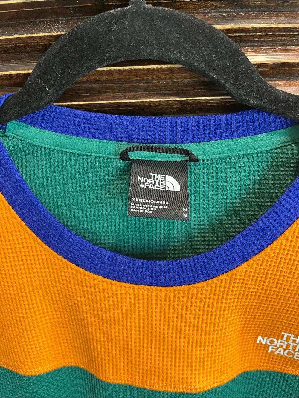 The North Face Men’s Waffle Baselayer Set Green Orange Blue Size M Top & Pants